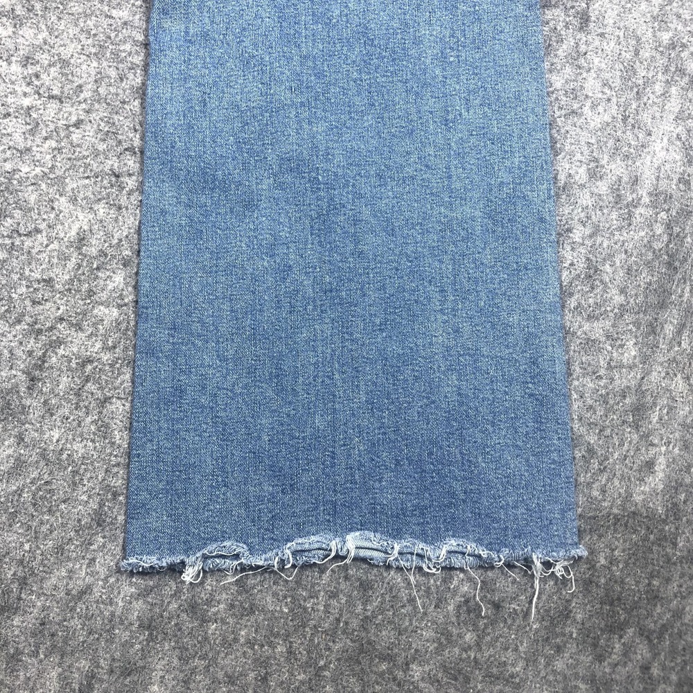 Zara Jeans Womens 10 Medium Wash High Rise Wide Leg Crop Raw Hem Relaxed Denim - Picture 15 of 16